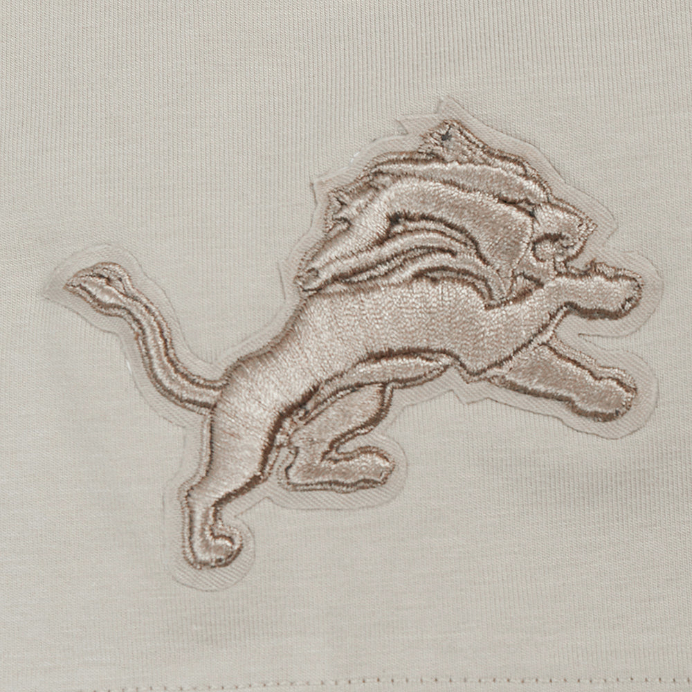 NFL DETROIT LIONS NEUTRAL SINGLE JERSEY BOXY TEE (TAUPE)