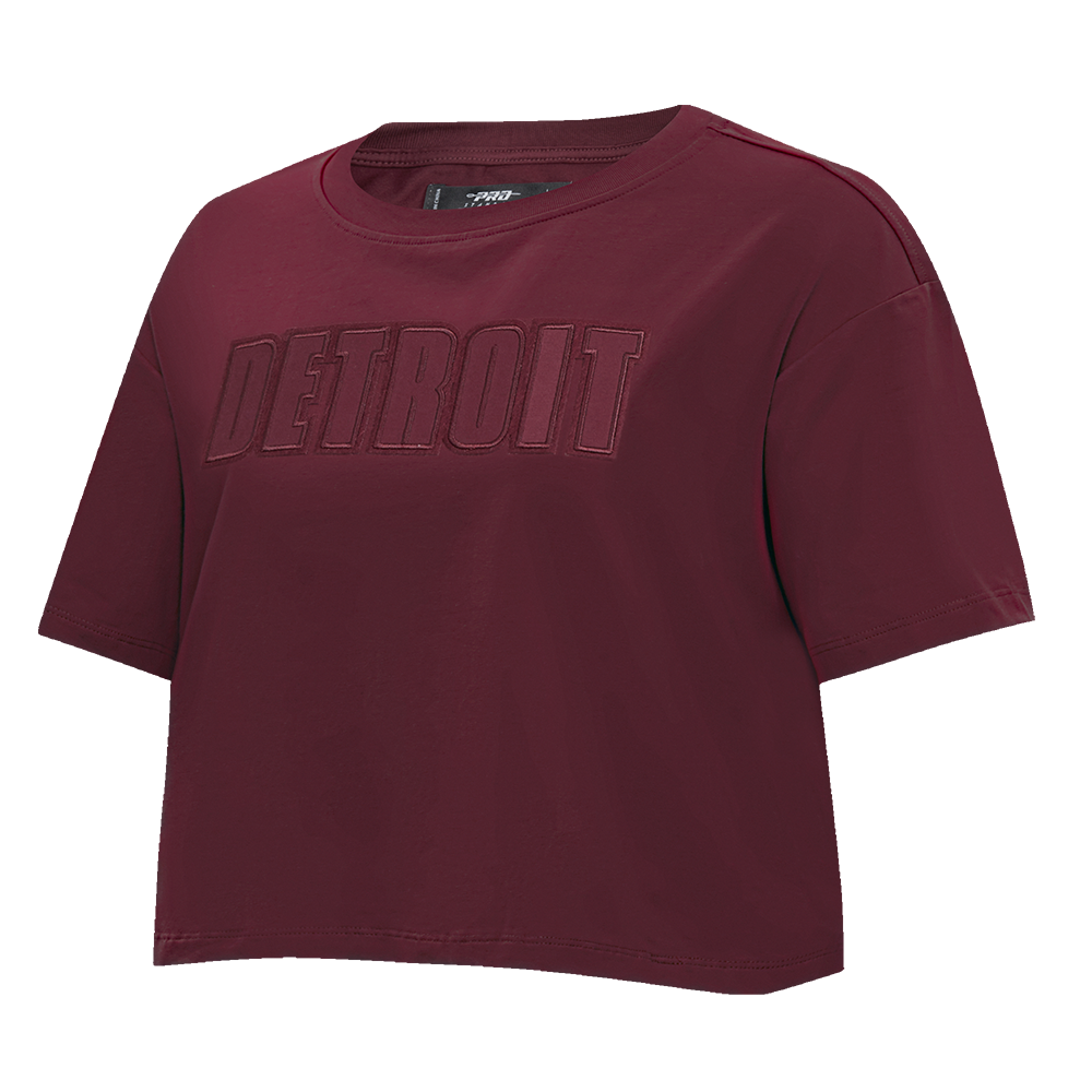 NFL DETROIT LIONS NEUTRAL SINGLE JERSEY BOXY TEE (WINE)