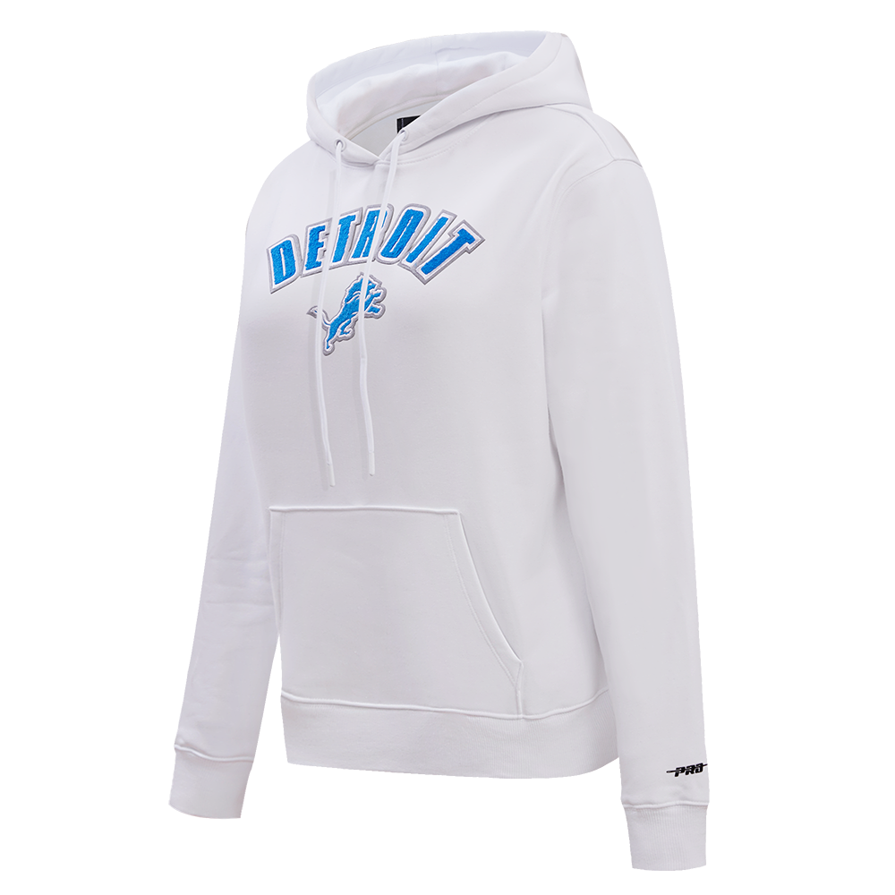 NFL DETROIT LIONS CLASSIC FLEECE PULLOVER HOODIE (WHITE)