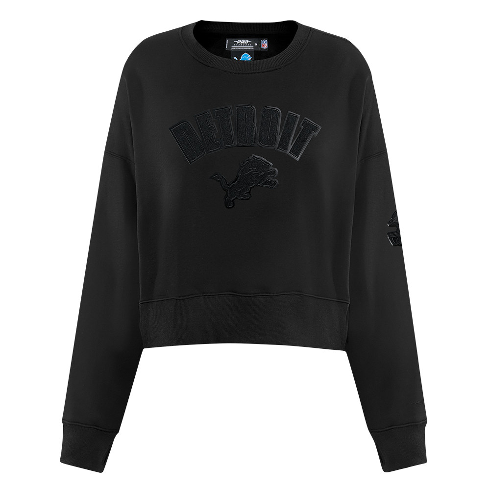 NFL DETROIT LIONS TRIPLE BLACK WOMEN'S FLC CREWNECK (TRIPLE BLACK WOMEN'S)