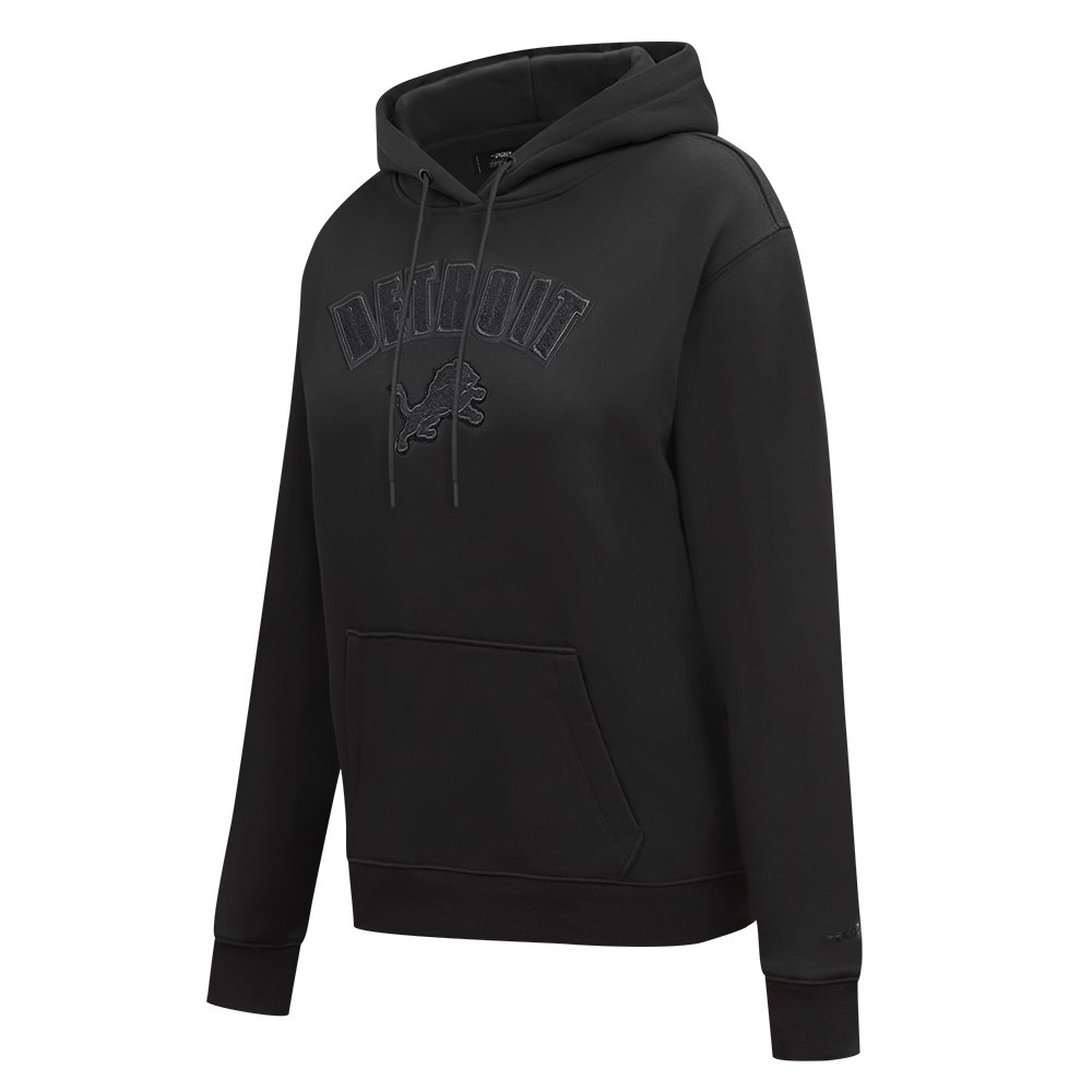 NFL DETROIT LIONS TRIPLE BLACK WOMEN'S FLC PO HOODIE (TRIPLE BLACK WOMEN'S)