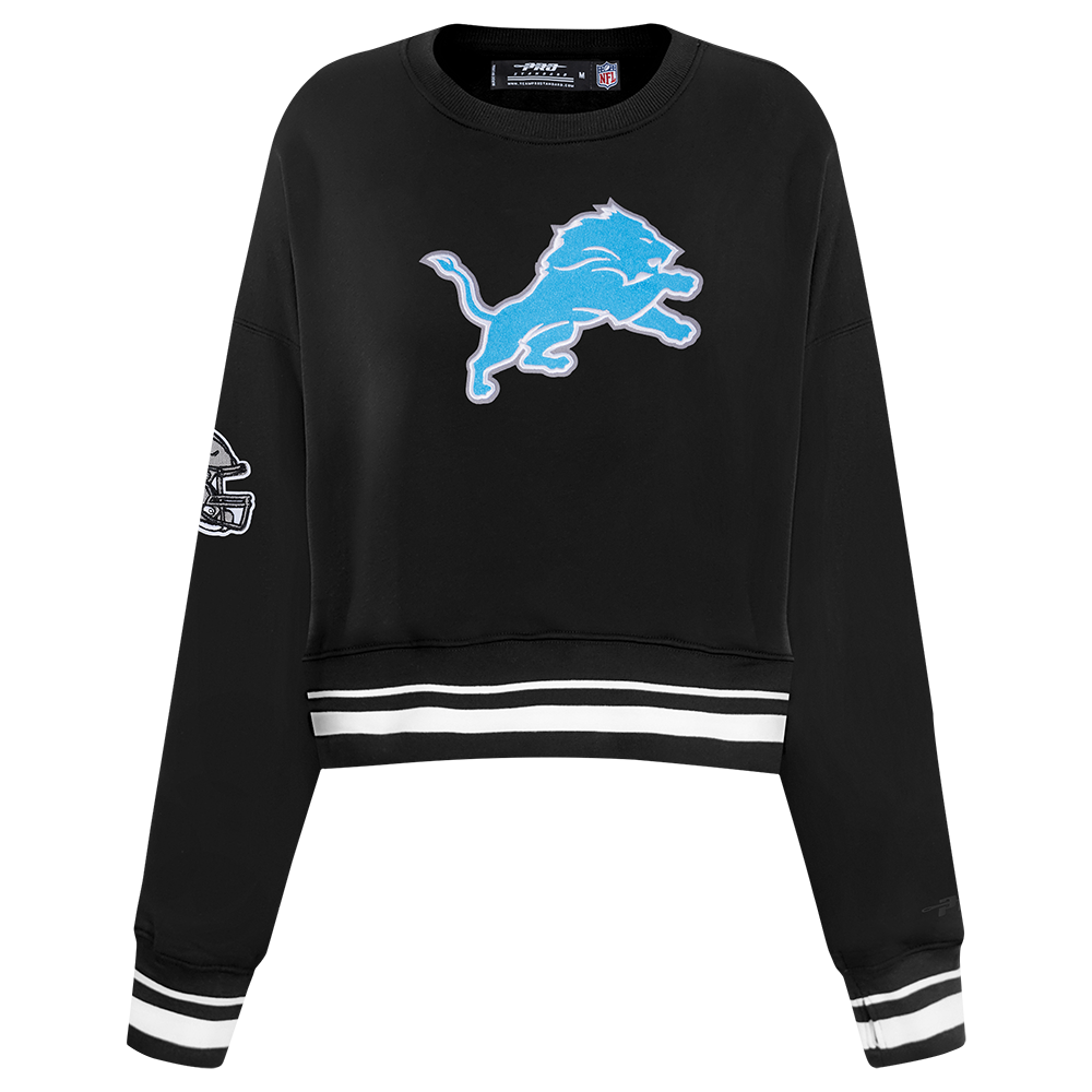 NFL DETROIT LIONS CHANDAIL À COL ROND MASHUP CÔTELÉ POUR FEMME (NOIR)