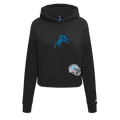 NFL DETROIT LIONS JEWELS CHANDAIL À CAPUCHON COURT EN MOLLETON POUR FEMME (NOIR)