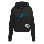 NFL DETROIT LIONS JEWELS CHANDAIL À CAPUCHON COURT EN MOLLETON POUR FEMME (NOIR)