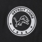 NFL DETROIT LIONS PEARLS CHANDAIL À COL ROND EN MOLLETON CÔTELÉ POUR FEMME (NOIR)