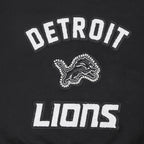 NFL DETROIT LIONS PEARLS CHANDAIL À COL ROND EN MOLLETON CÔTELÉ POUR FEMME (NOIR)