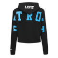 NFL DETROIT LIONS WINGSPAN CHANDAIL À CAPUCHON COURT EN MOLLETON POUR FEMME (NOIR)
