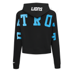 NFL DETROIT LIONS WINGSPAN CHANDAIL À CAPUCHON COURT EN MOLLETON POUR FEMME (NOIR)