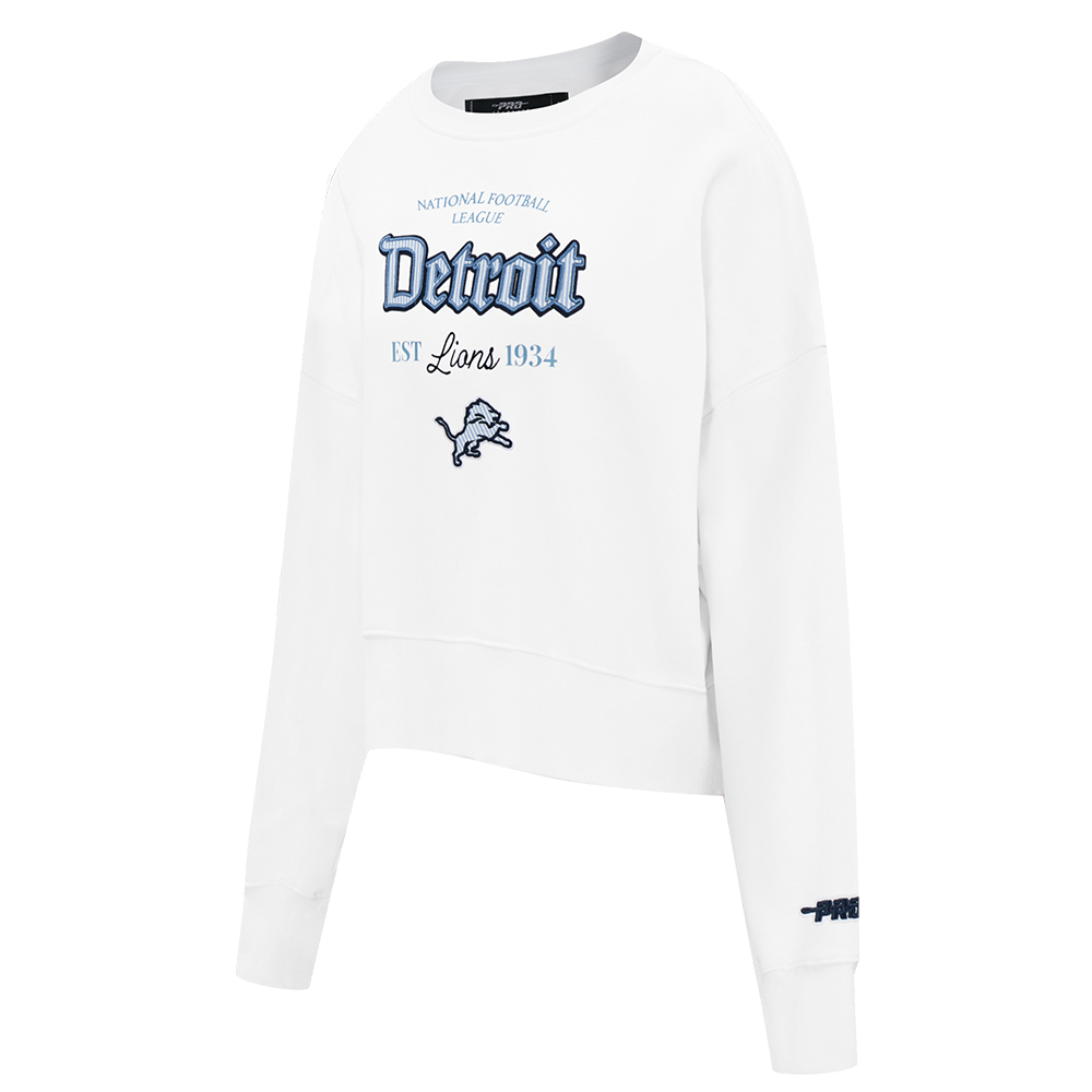 NFL DETROIT LIONS COUNTRY CLUB WOMEN'S DOUBLE KNIT CREWNECK (WHITE)