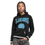 NFL DETROIT LIONS CREST EMBLEM WOMEN'S RIB FLC PO HOODIE (BLACK)