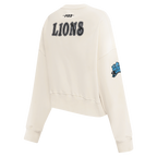 NFL DETROIT LIONS REBEL ATHLETICS CHANDAIL À COL ROND EN MOLLETON POUR FEMME (COQUILLE D'ŒUF)