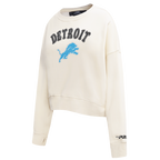 NFL DETROIT LIONS REBEL ATHLETICS CHANDAIL À COL ROND EN MOLLETON POUR FEMME (COQUILLE D'ŒUF)