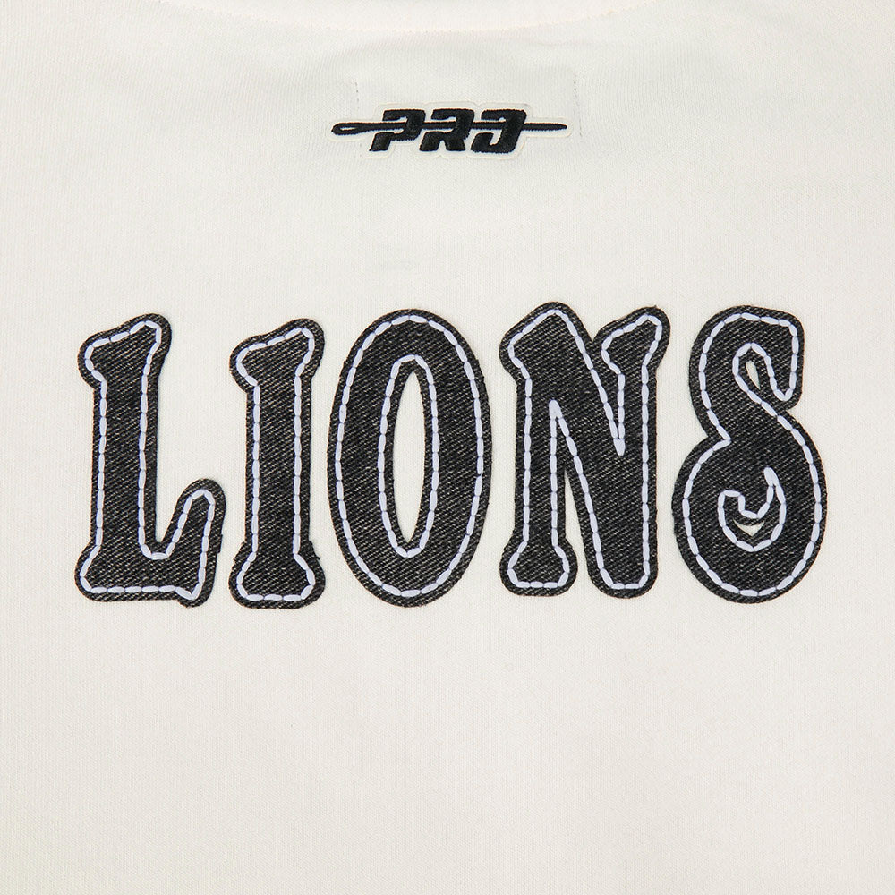 NFL DETROIT LIONS REBEL ATHLETICS CHANDAIL À COL ROND EN MOLLETON POUR FEMME (COQUILLE D'ŒUF)