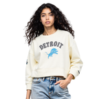 NFL DETROIT LIONS REBEL ATHLETICS CHANDAIL À COL ROND EN MOLLETON POUR FEMME (COQUILLE D'ŒUF)