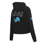 NFL DETROIT LIONS REBEL ATHLETICS CHANDAIL À CAPUCHON COURT EN MOLLETON POUR FEMME (NOIR)