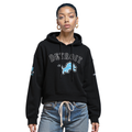 NFL DETROIT LIONS REBEL ATHLETICS CHANDAIL À CAPUCHON COURT EN MOLLETON POUR FEMME (NOIR)