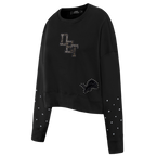 NFL DETROIT LIONS RENEGADE CHANDAIL À COL ROND EN MOLLETON POUR FEMME (NOIR)