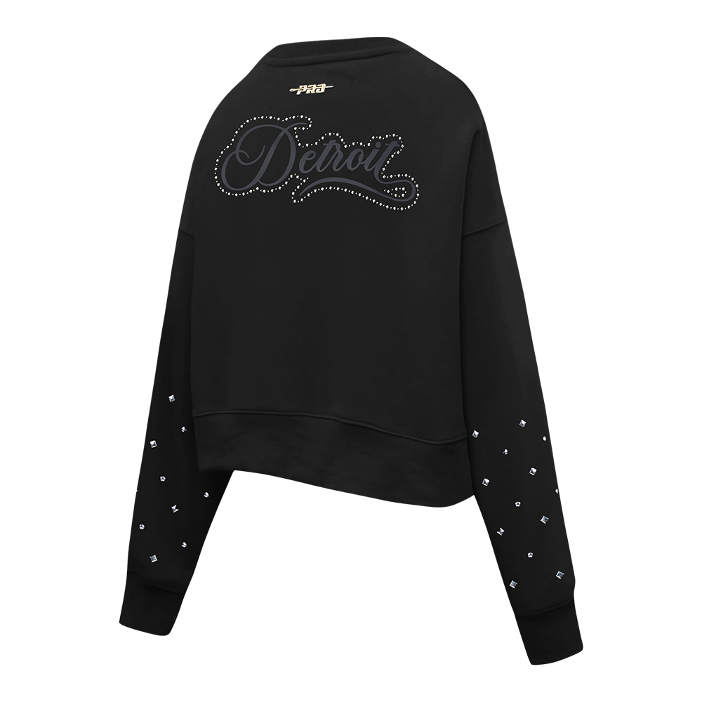 NFL DETROIT LIONS RENEGADE CHANDAIL À COL ROND EN MOLLETON POUR FEMME (NOIR)