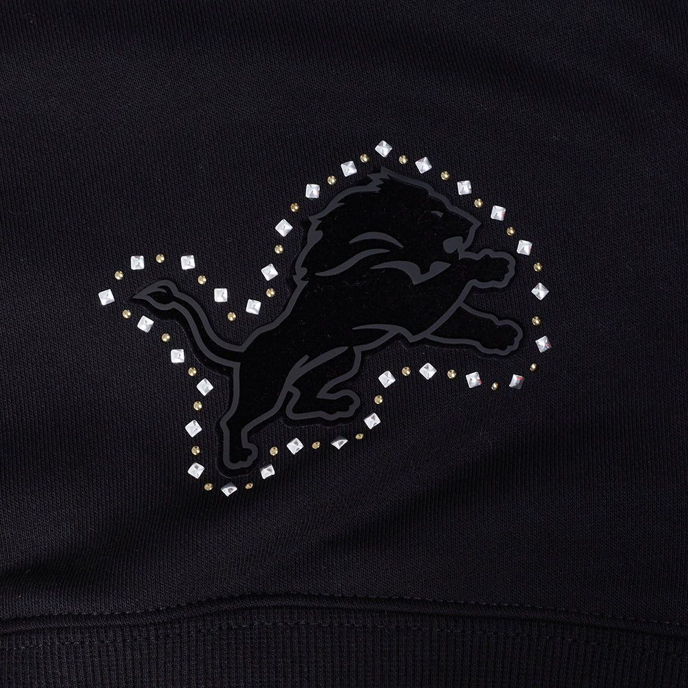NFL DETROIT LIONS RENEGADE CHANDAIL À COL ROND EN MOLLETON POUR FEMME (NOIR)