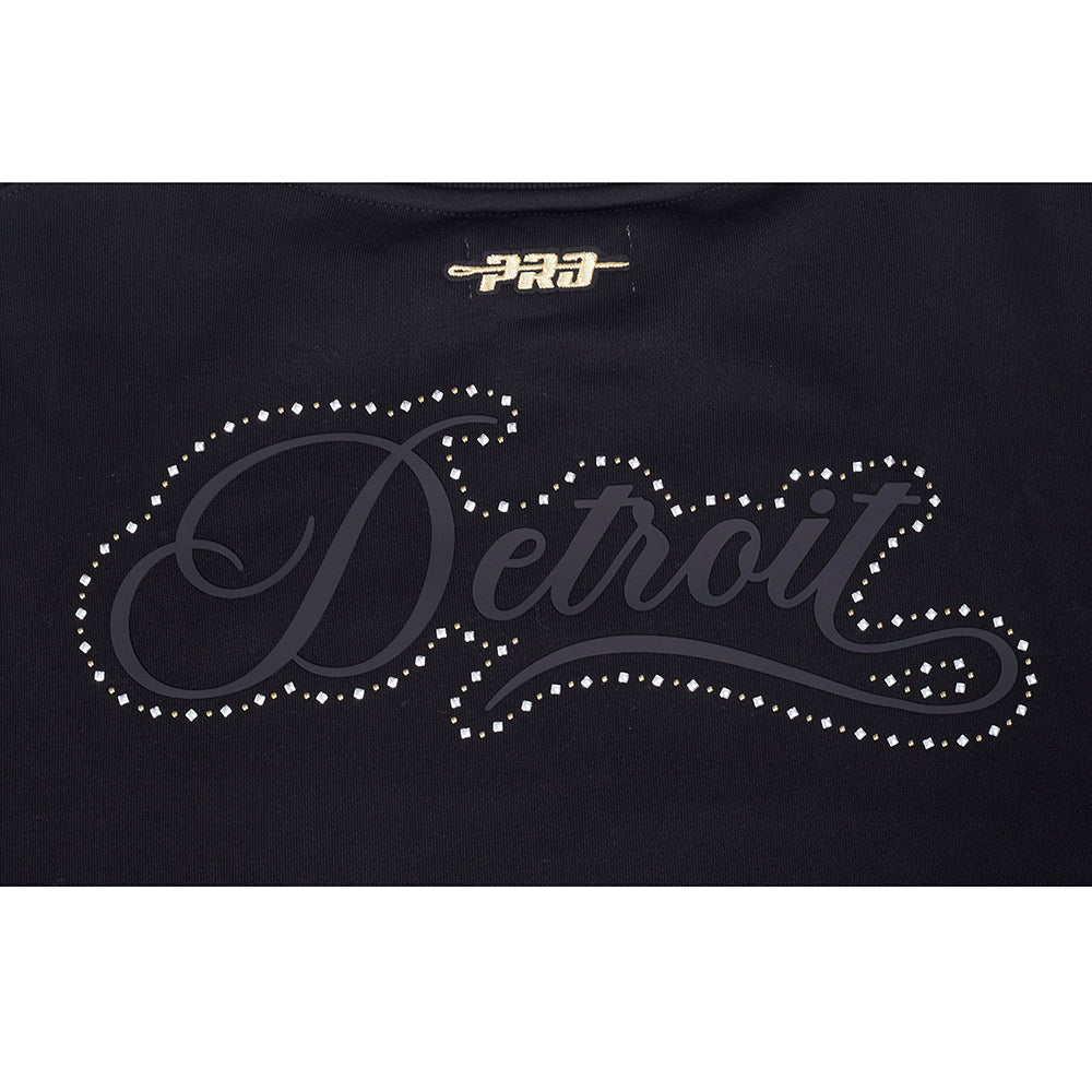 NFL DETROIT LIONS RENEGADE CHANDAIL À COL ROND EN MOLLETON POUR FEMME (NOIR)