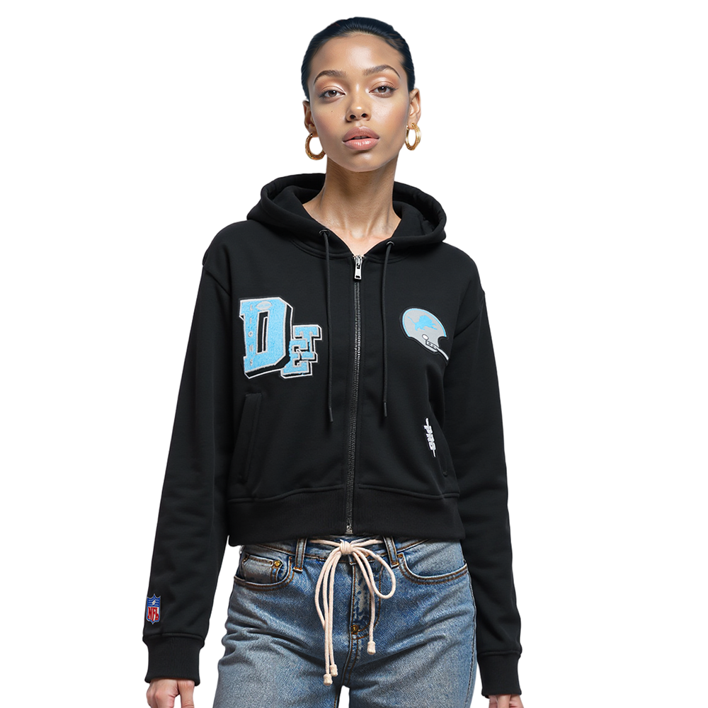 NFL DETROIT LIONS BEST OF WOMEN'S FLC FZ HOODIE (BLACK)