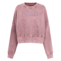 NFL DETROIT LIONS WASHED CLASSIC CHANDAIL À COL ROND EN MOLLETON FRANÇAIS DÉLAVÉ À L'ENZYME POUR FEMME (MAUVE DÉLAVÉ)