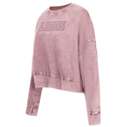 NFL DETROIT LIONS WASHED CLASSIC CHANDAIL À COL ROND EN MOLLETON FRANÇAIS DÉLAVÉ À L'ENZYME POUR FEMME (MAUVE DÉLAVÉ)