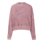 NFL DETROIT LIONS WASHED CLASSIC CHANDAIL À COL ROND EN MOLLETON FRANÇAIS DÉLAVÉ À L'ENZYME POUR FEMME (MAUVE DÉLAVÉ)