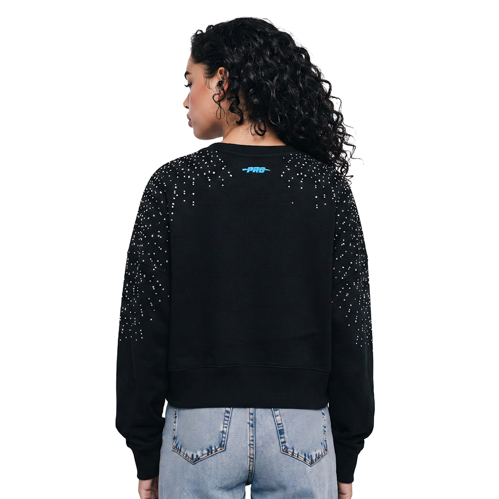 NFL DETROIT LIONS LEGACY WOMEN'S FLC CREWNECK (BLACK)