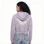 NFL DETROIT LIONS STREET TEAM WOMEN'S ENZYME WASH FT CROPPED PO HOODIE (WASHED LILAC GRAY)