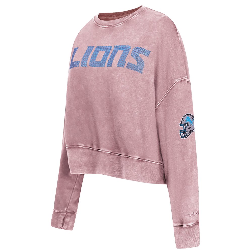 NFL DETROIT LIONS CHANDAIL OUATÉ À COL ROND POUR FEMME (MAUVE DÉLAVÉ)