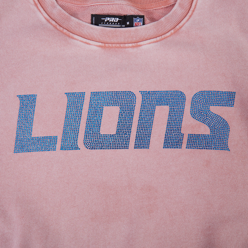 NFL DETROIT LIONS CHANDAIL OUATÉ À COL ROND POUR FEMME (MAUVE DÉLAVÉ)