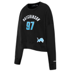 NFL DETROIT LIONS AIDAN HUTCHINSON #97 CLASSIC PNN WOMEN'S FLC CREWNECK (BLACK)