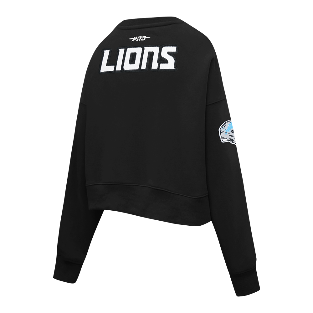 NFL DETROIT LIONS AIDAN HUTCHINSON #97 CLASSIC PNN WOMEN'S FLC CREWNECK (BLACK)