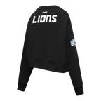 NFL DETROIT LIONS AIDAN HUTCHINSON #97 CLASSIC PNN WOMEN'S FLC CREWNECK (BLACK)