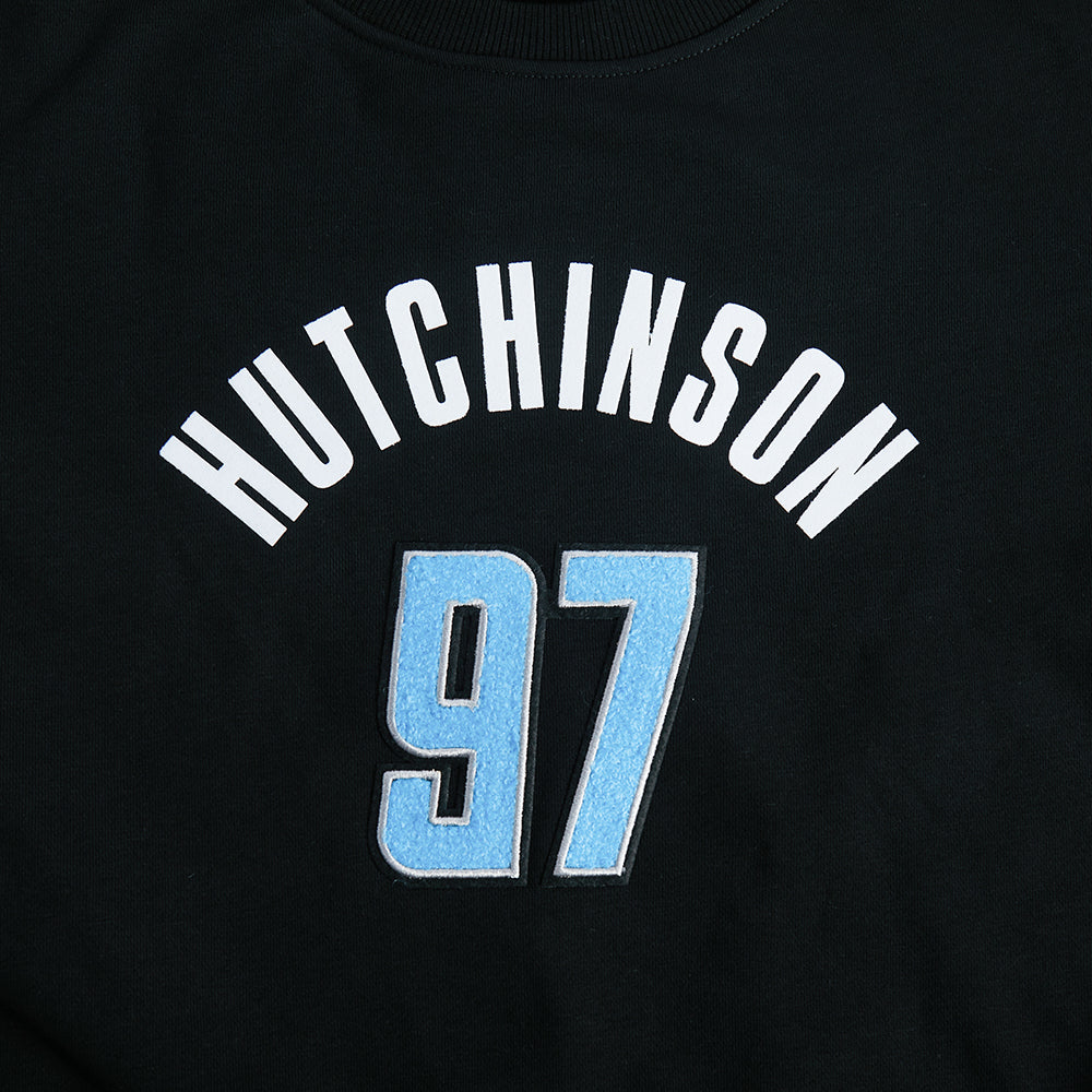 NFL DETROIT LIONS AIDAN HUTCHINSON #97 CLASSIC PNN WOMEN'S FLC CREWNECK (BLACK)