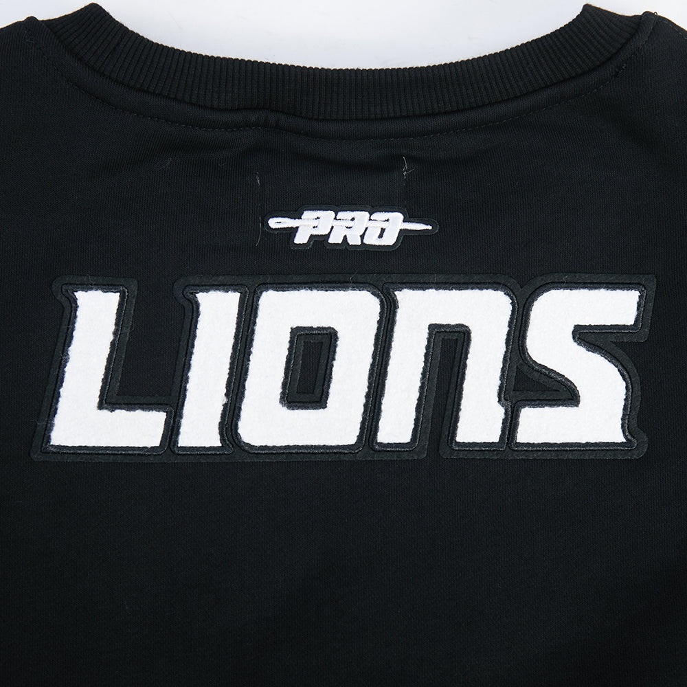 NFL DETROIT LIONS AIDAN HUTCHINSON #97 CLASSIC PNN WOMEN'S FLC CREWNECK (BLACK)