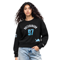 NFL DETROIT LIONS AIDAN HUTCHINSON #97 CLASSIC PNN WOMEN'S FLC CREWNECK (BLACK)