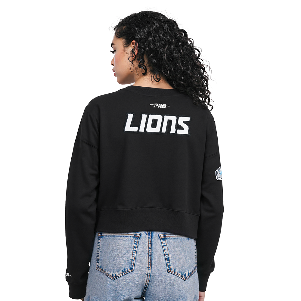 NFL DETROIT LIONS AIDAN HUTCHINSON #97 CLASSIC PNN WOMEN'S FLC CREWNECK (BLACK)