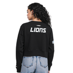 NFL DETROIT LIONS AIDAN HUTCHINSON #97 CLASSIC PNN WOMEN'S FLC CREWNECK (BLACK)