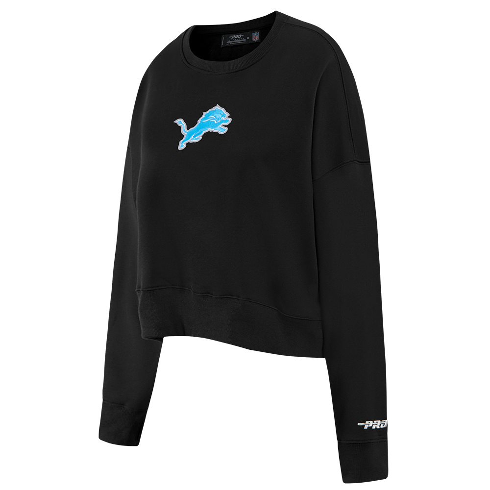 NFL DETROIT LIONS PLAYBACK WOMEN'S CREWNECK SWEATSHIRT (BLACK)