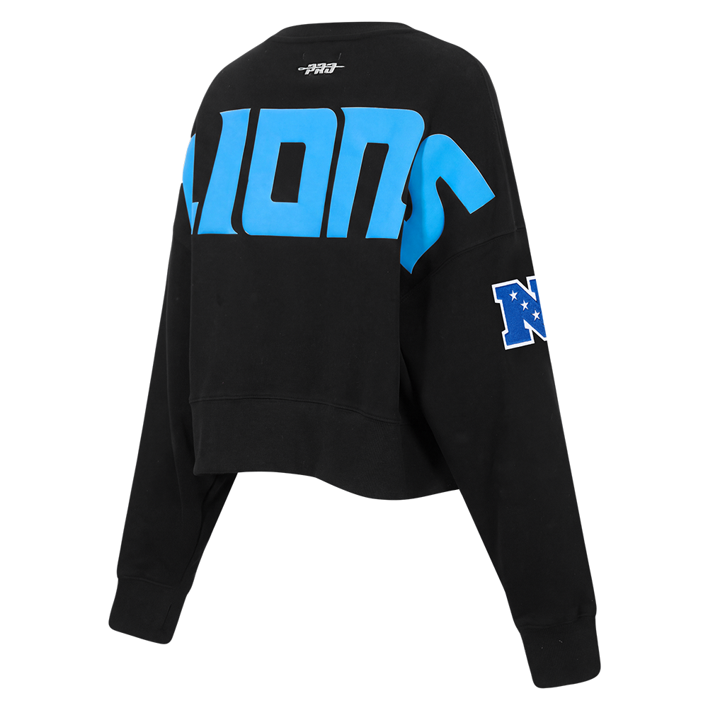 NFL DETROIT LIONS PLAYBACK WOMEN'S CREWNECK SWEATSHIRT (BLACK)