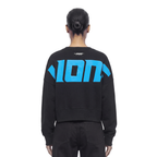 NFL DETROIT LIONS PLAYBACK WOMEN'S CREWNECK SWEATSHIRT (BLACK)