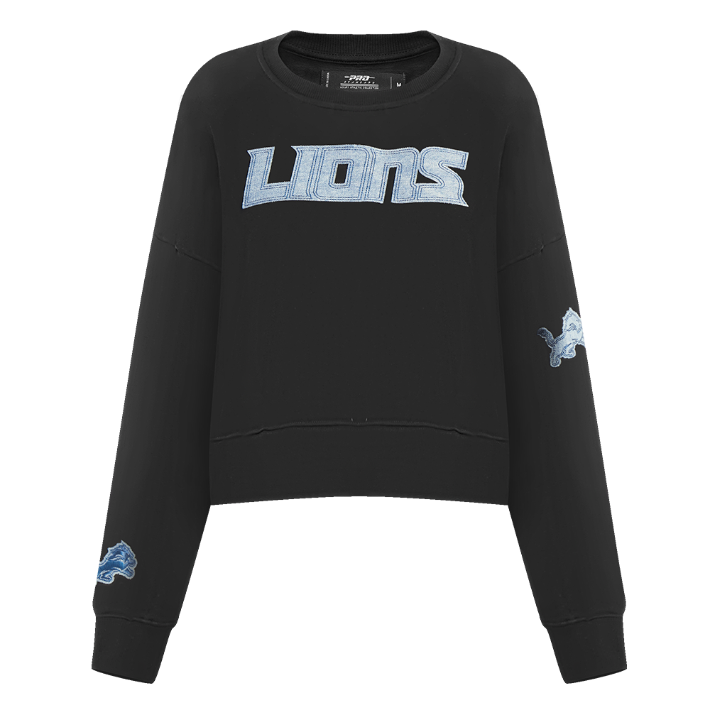 NFL DETROIT LIONS VARSITY BLUES CHANDAIL À COL ROND POUR FEMME (NOIR)