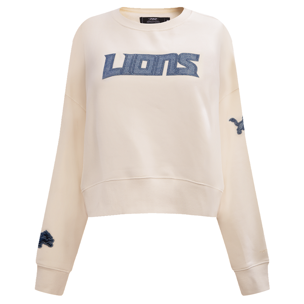 NFL DETROIT LIONS VARSITY BLUES CHANDAIL À COL ROND POUR FEMME (LIN)