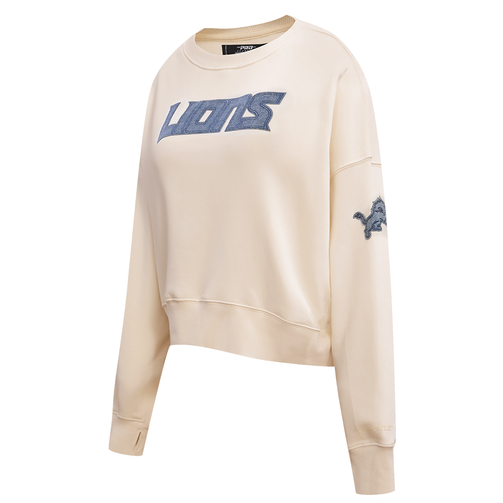 NFL DETROIT LIONS VARSITY BLUES WOMEN'S CREWNECK (LINEN)
