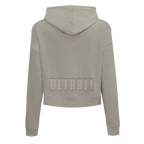 NFL DETROIT LIONS NEUTRAL CROPPED FLEECE PULLOVER HOODIE (TAUPE)