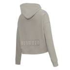 NFL DETROIT LIONS NEUTRAL CROPPED FLEECE PULLOVER HOODIE (TAUPE)