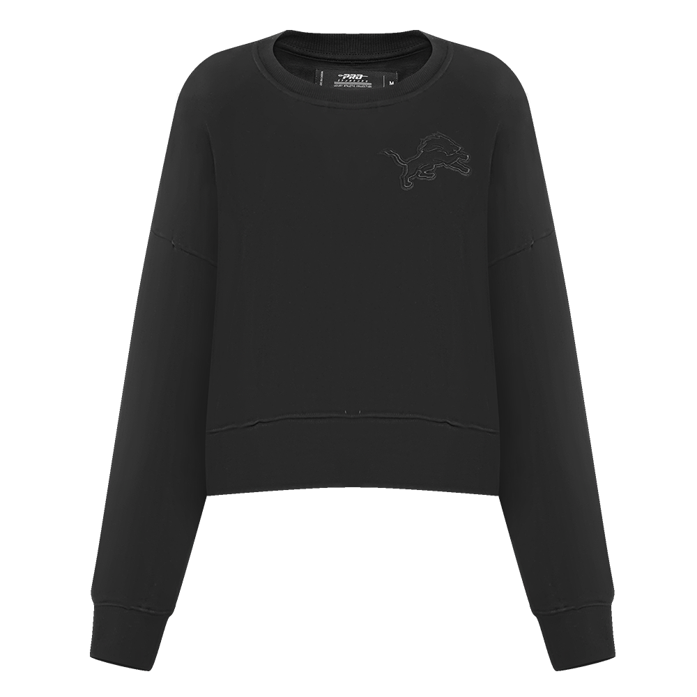 NFL DETROIT LIONS NEUTRAL WOMEN'S CREWNECK (BLACK)
