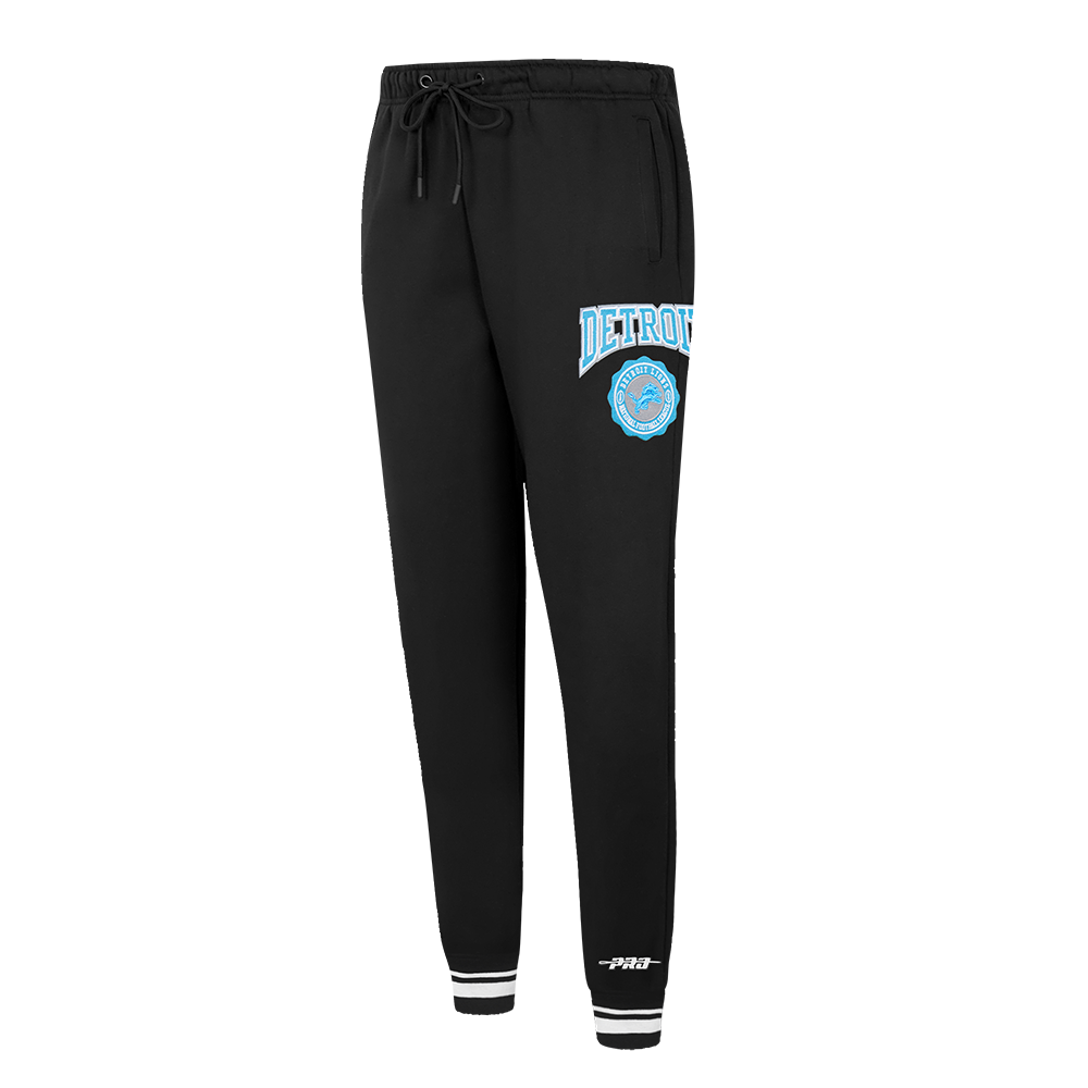 NFL DETROIT LIONS CREST EMBLEM WOMEN'S RIB FLC SWEATPANT (BLACK)